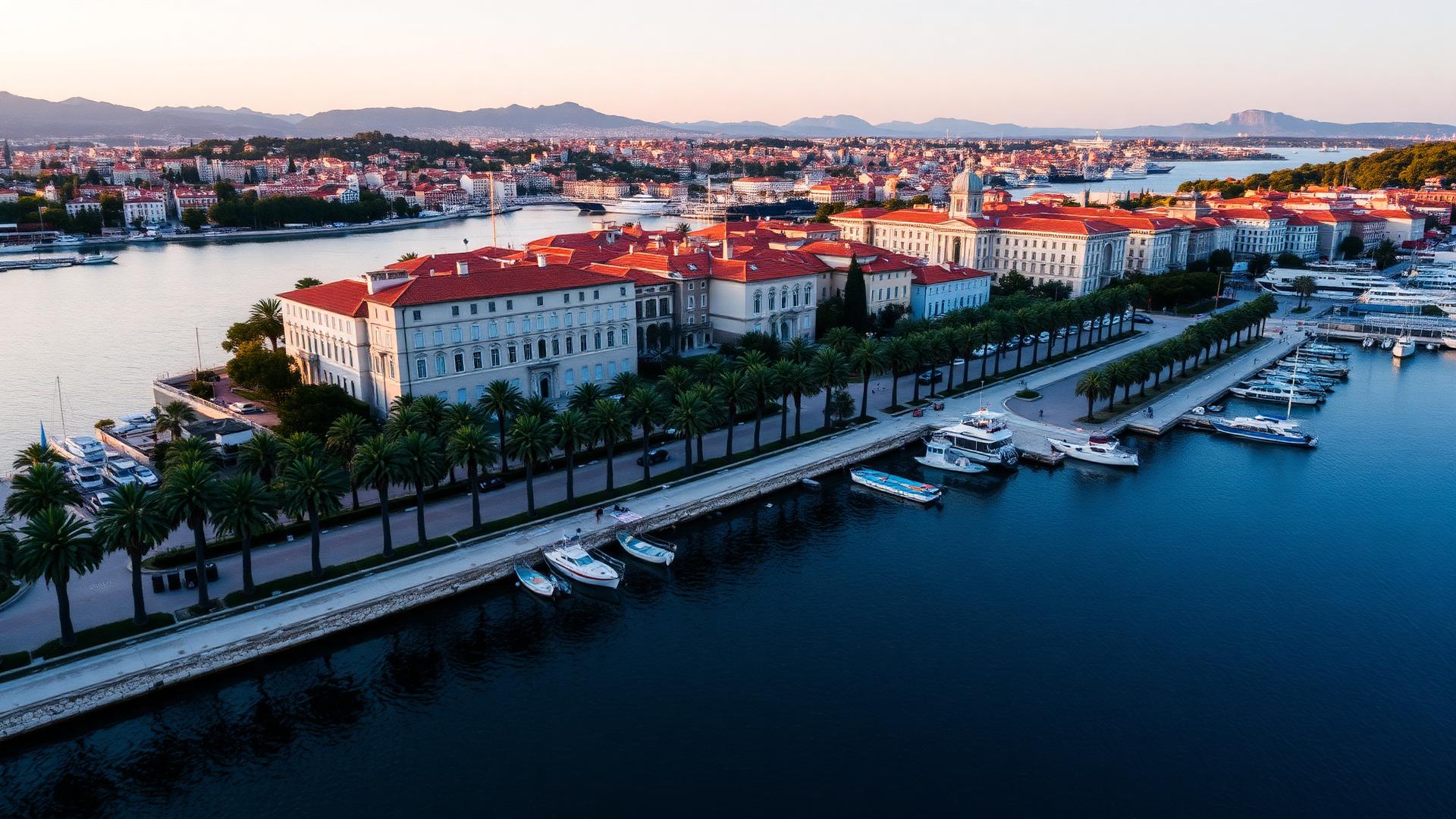 Aerial view of Split old town